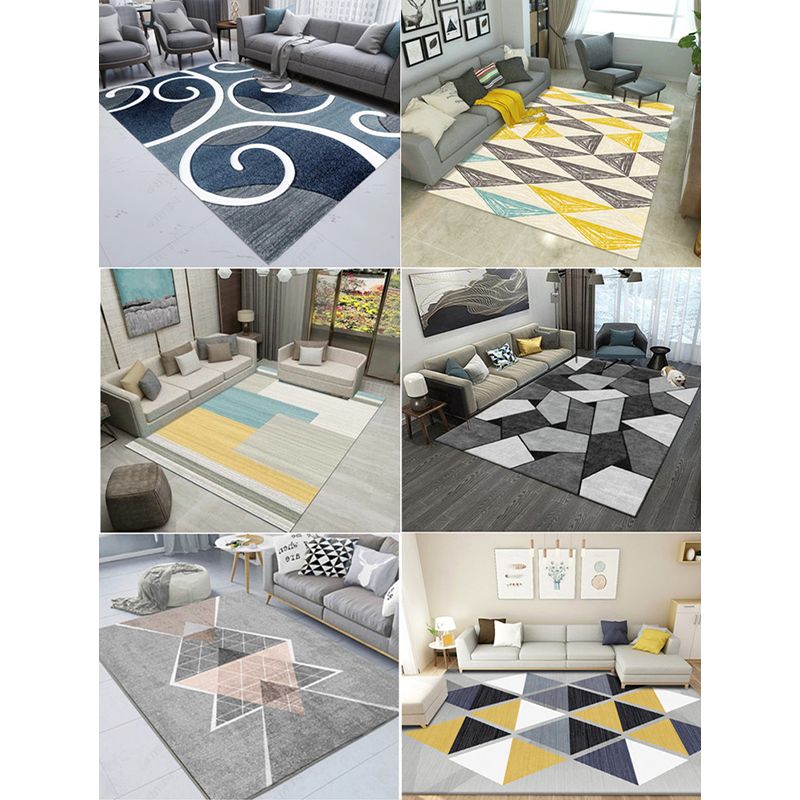 Creative Home Decoration Rug Multi Color Geometric Print Area Rug Polypropylene Anti-Slip Easy Care Carpet