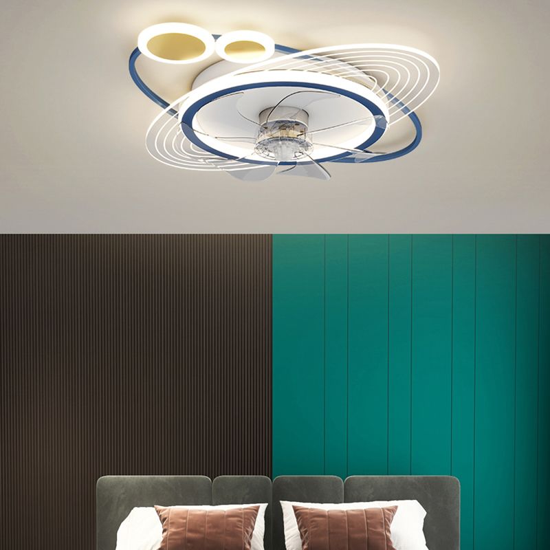 Modern Style Geometry Ceiling Fan Lamps Metal Ceiling Fan Lighting for Bedroom