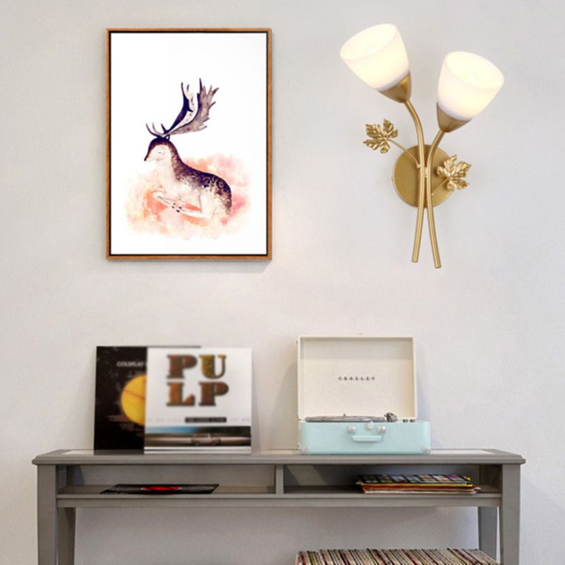 Modern Style Glass Wall Lamp Living Room Wall Mounted Light Fixture