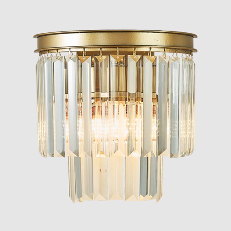 Postmodern Style Crystal Wall Light Layered Wall Sconce for Living Room