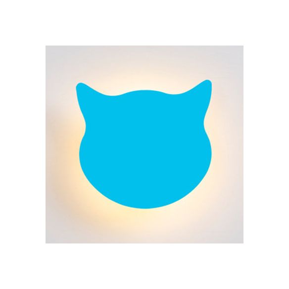 Dierenkitten hoofd muur sconce houten led sconce licht in snoep gekleurd voor kinderslaapkamer