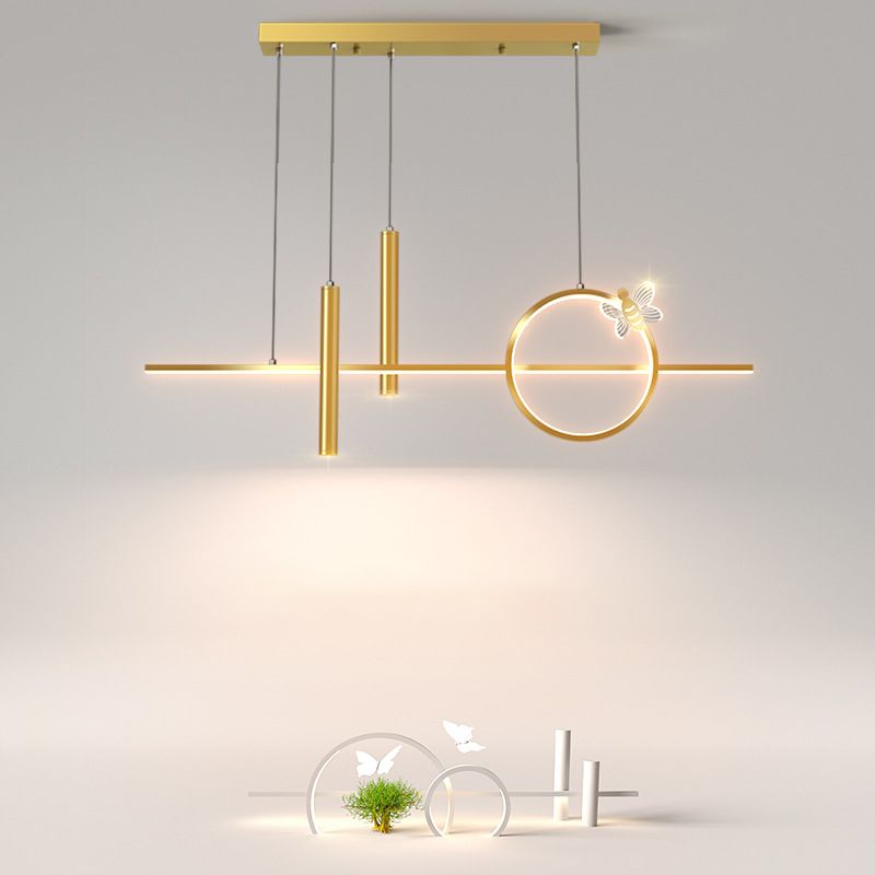 Acrylic Linear Island Light Contemporary Simplicity Lighting Fixtures for Dining Room