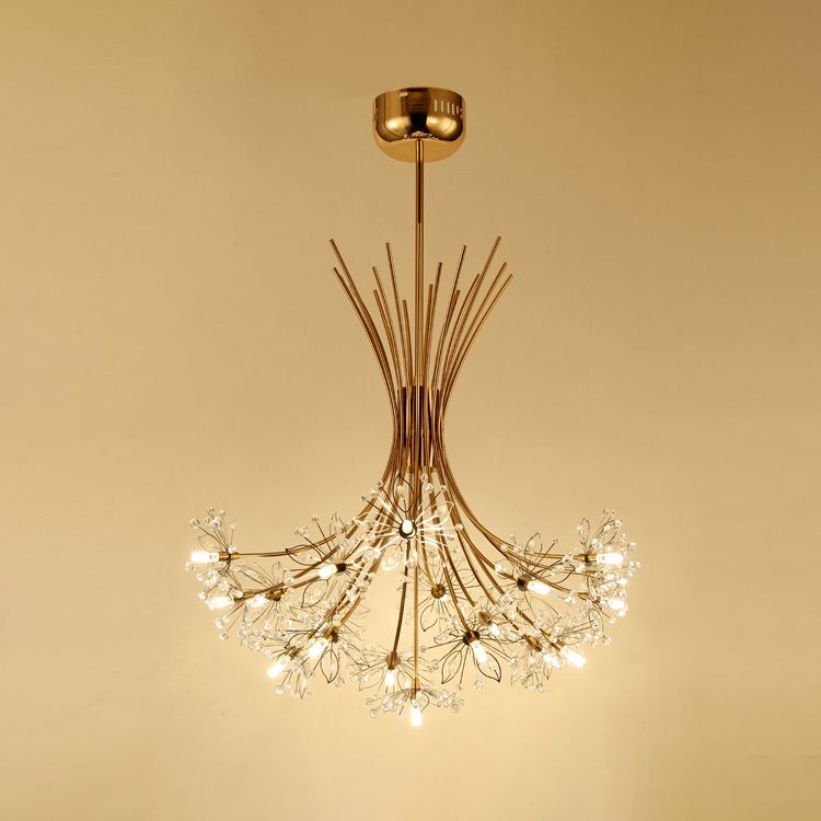 Lampada il lampadario in perline di cristallo trasparente con design bouquet moderno 13/19 luci nere/cromo lampada sospesa
