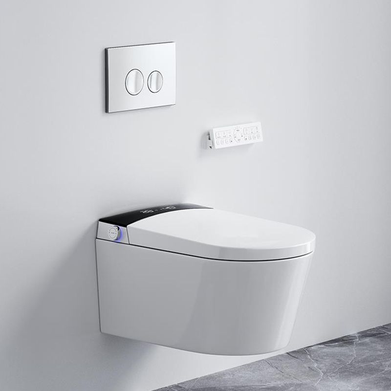 Elongated Wall Mounted Bidet with Heated Seat White 12.20" High Temperature Control Bidet