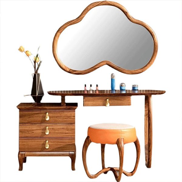 Standing 4- Drawer Vanity Dressing Table Set with Makeup Table and Stool