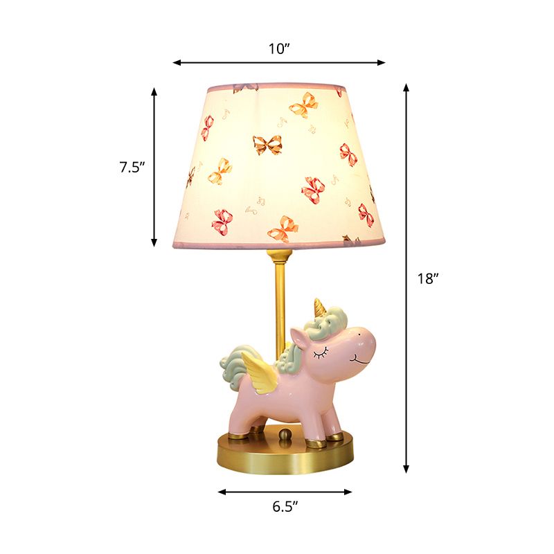 Taps toelopende nachtkastje lichtstof lichte cartoon nachtkastje verlichting met eenhoorn decor
