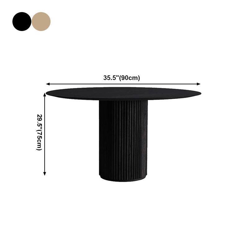 Mesa de comedor de madera sólida redonda colección de comedor estilo simplicidad con pedestal casual