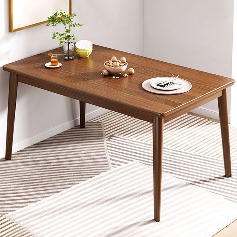 Mesa de comedor industrial rectangular de MDF, mesa de comedor de cocina estándar con 4 patas