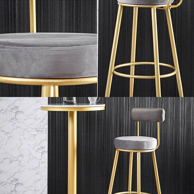 Scandinavian Upholstered Bar Stools Luxury Counter Stools with Metal Legs