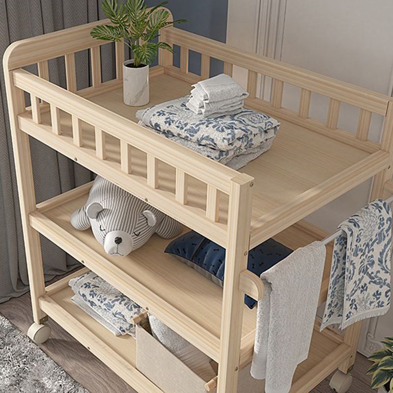 Wooden Baby Changing Table Flat Top Changing Table with Storage Changing Table