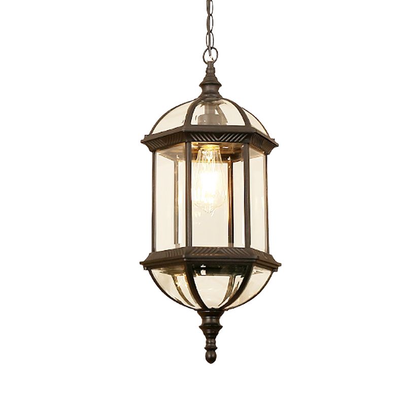 Zwart/goud 1 lichte hangende lamp land helder glazen vogelkooi gesuspendeerd verlichtingsarmatuur voor gang