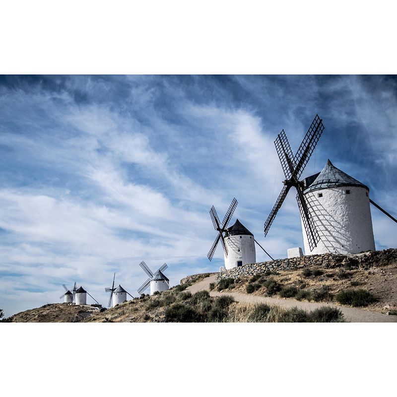 Extra Large Landscapes Windmill Mural Mildew Resistant Wall Art for Home Decor
