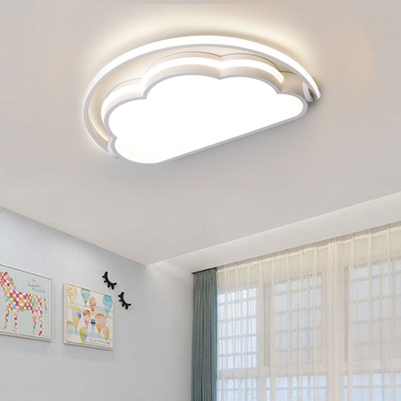 Nuvola Bambini Camera da letto a incasso Lampada Acrilico Cartone LED Lampada da soffitto in rosa/bianco/blu