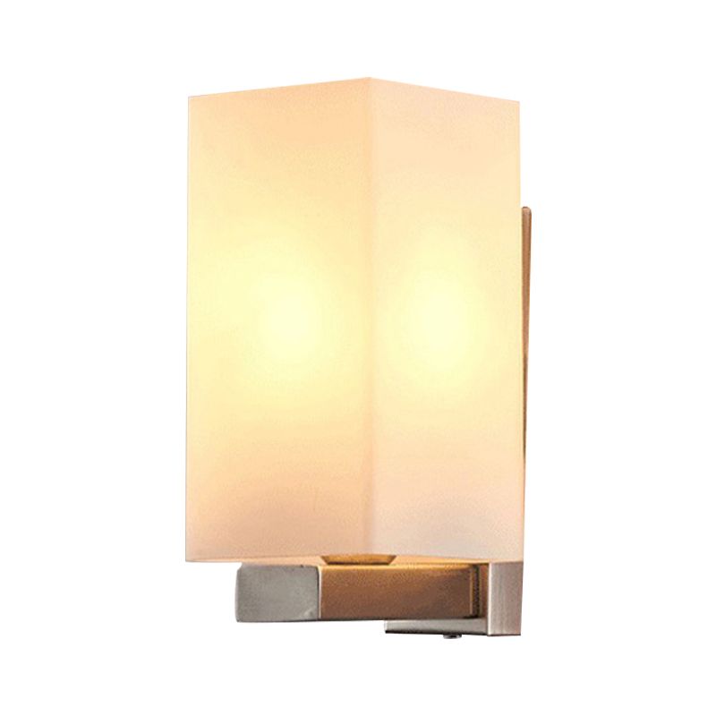 RECTANGE MUR CONCE LETURE ombre en verre moderne 1 lampe murale légère en finition chromée