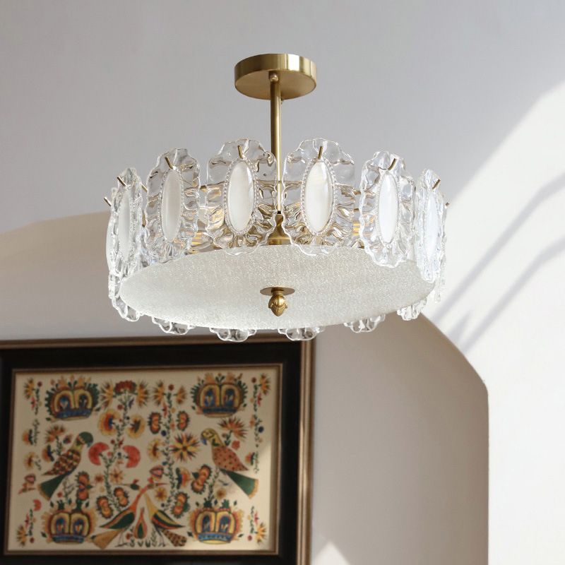 Modern Glass Shade Ceiling Lamp Minimalist Flush Mount Light Fixture