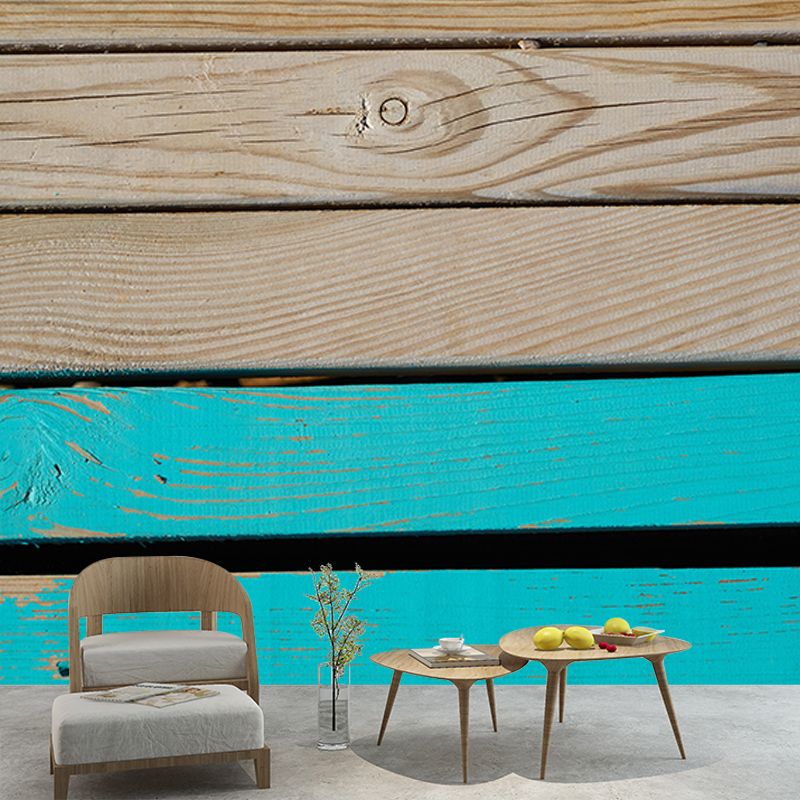 Industrial Style Wood Texture Mural Mildew Resistant for Home