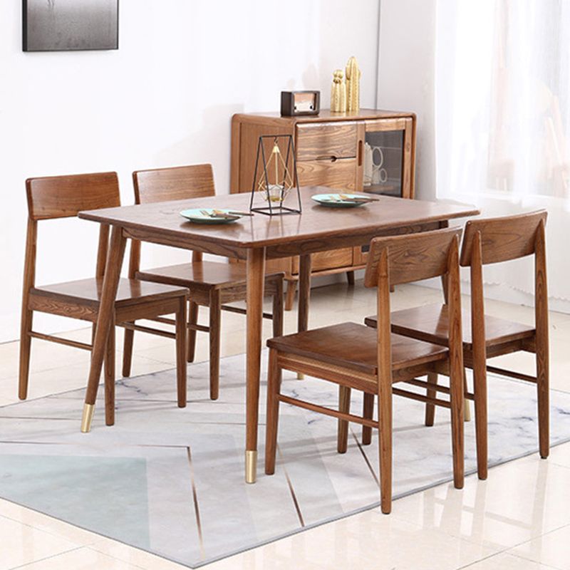 Mesa de comedor rectangular contemporánea Mesa de madera sólida de sándalo rojo con 4 patas