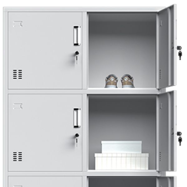 Contemporary Style Metal Wardrobe White Colour Soft Close Doors Wardrobe Closet