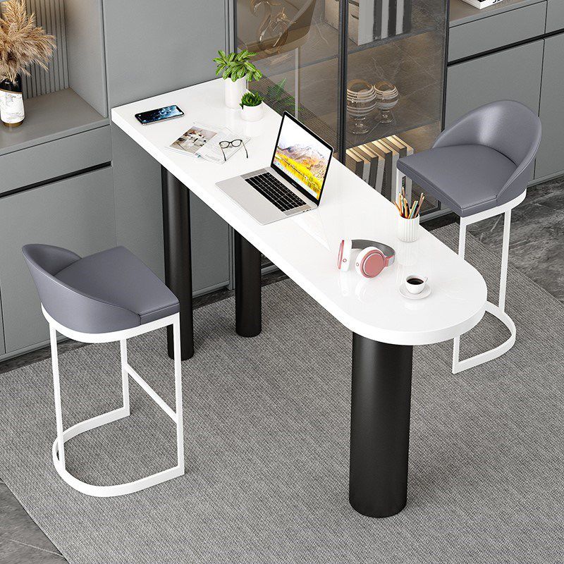 Modern 1/3 Pieces Bar Table Set Stone Counter Table with High Stools