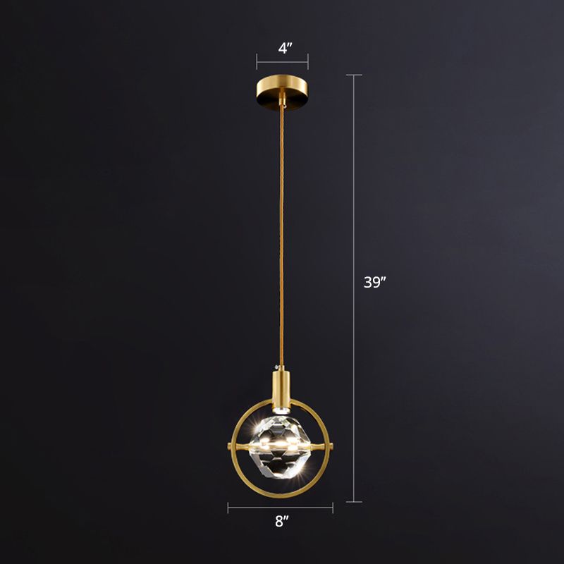Lampe suspendue en cristal k9 biseau