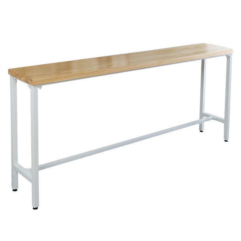 Industrial Style Rectangle Bar Table Solid Wood Fixed Bistro Bar Desk