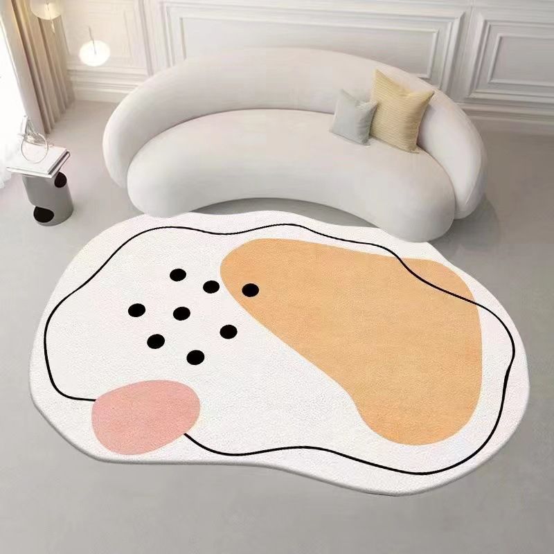 Novelty Shape Carpet Leisure Contrast Panel Rug Polyester Stain Resistant Area Rug