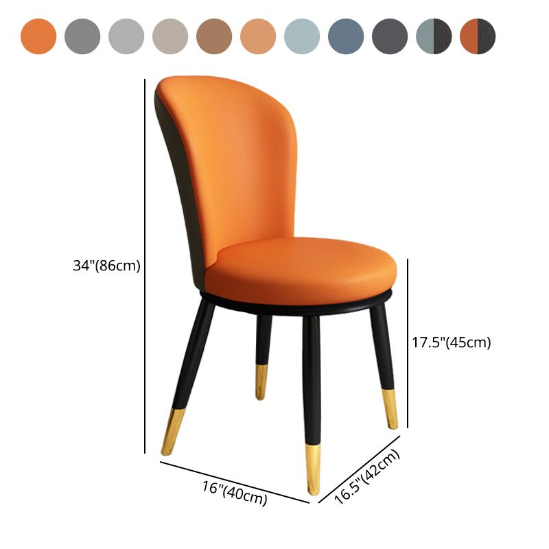 Chaise d'appoint scandinave en métal, chaise de salle à manger rembourrée à oreilles
