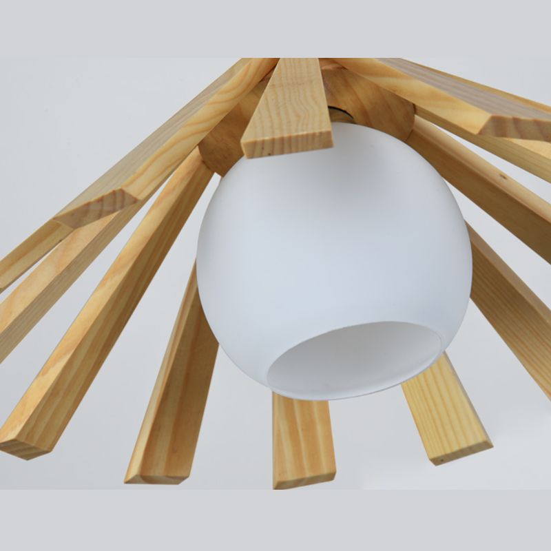 Kegelvormige eetkamer hangend plafondlicht houten Noordse stijl hanglamp lamp in hout in hout