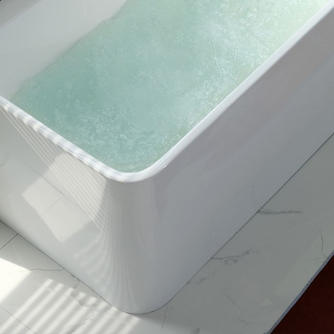 Back to Wall Rectangular Bath Antique Finish Soaking Modern Bathtub