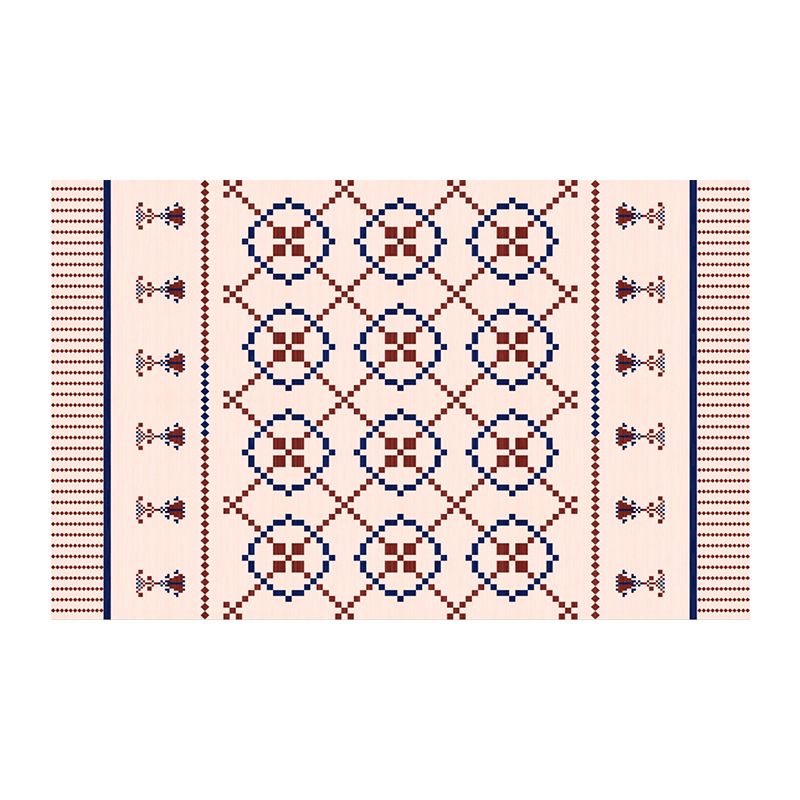 Light Orange Rug Polyester Graphic Rug Non-Slip Backing Rug for Home Decoration