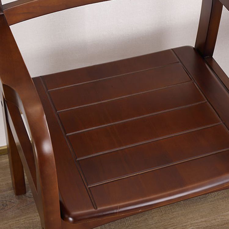 Sillón de comedor tradicional con respaldo de escalera de madera, sillón de comedor individual