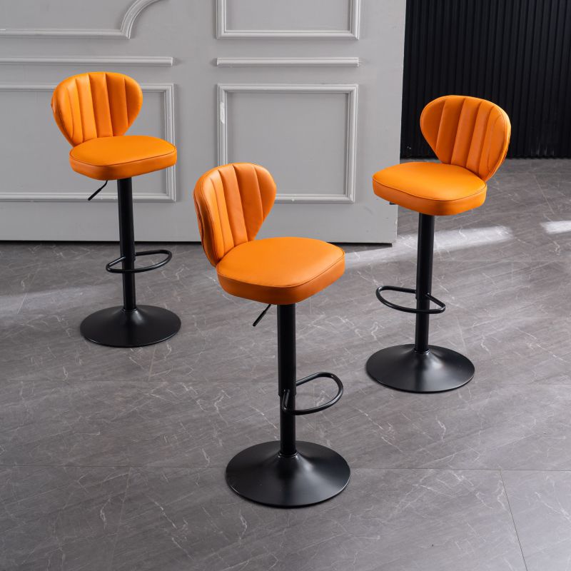 Modern Adjustable Barstool Leather Cushion Bar Stool for Living Room