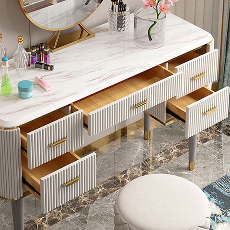 Contemporary Makeup Vanity Set 5-Drawers Vanity Dressing Table Set