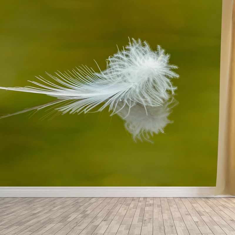 Mildew Resistant Feather Mural Wallpaper Decorative Wall Art for Bedroom