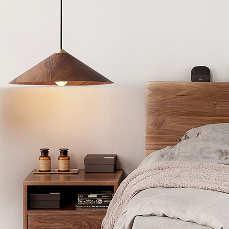 Moderno estilo simple 1 Ligera de madera ligera Lámpara de estar de lámpara colgante de sala de estar