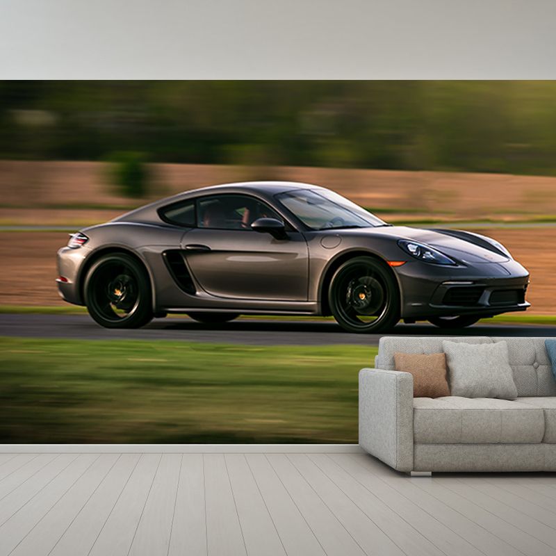 Moern Car Mural Wallpaper Moisture Resistant Living Room Wall Covering