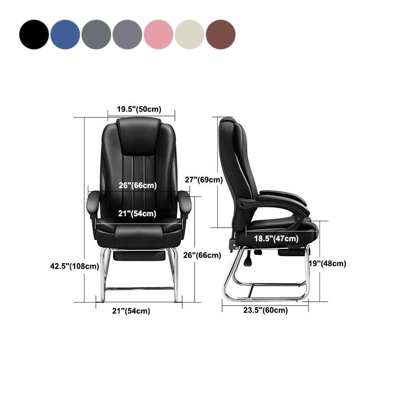 Modern Ergonomic Executive Chair Adjustable Arms No Wheels Managers Chair