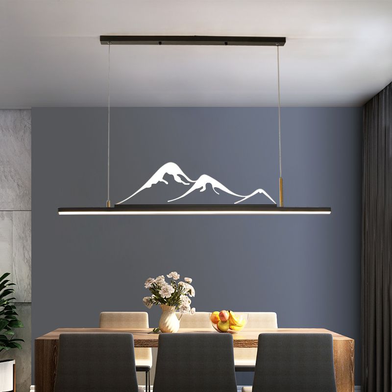 Luces colgantes de forma lineal Metal Contemporáne de metal de 2 accesorios de iluminación colgante de 2 luces