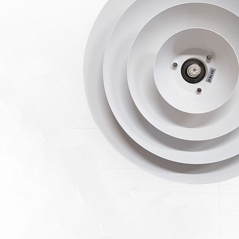 Estilo contemporáneo Geométrico Luz de comedor de comedor accesorio de iluminación de dormitorio en blanco