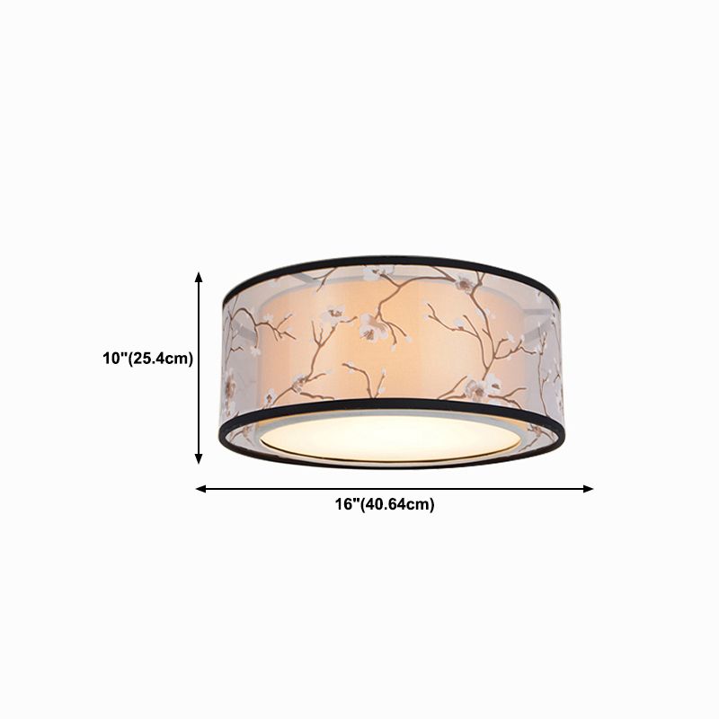 Tradition Fabric Ceiling Light Multi Lights Ceiling Mount Light for Living Room