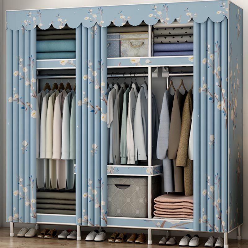 Modern Style Wardrobe Metal Bedroom Wardrobe Closet with Shelves