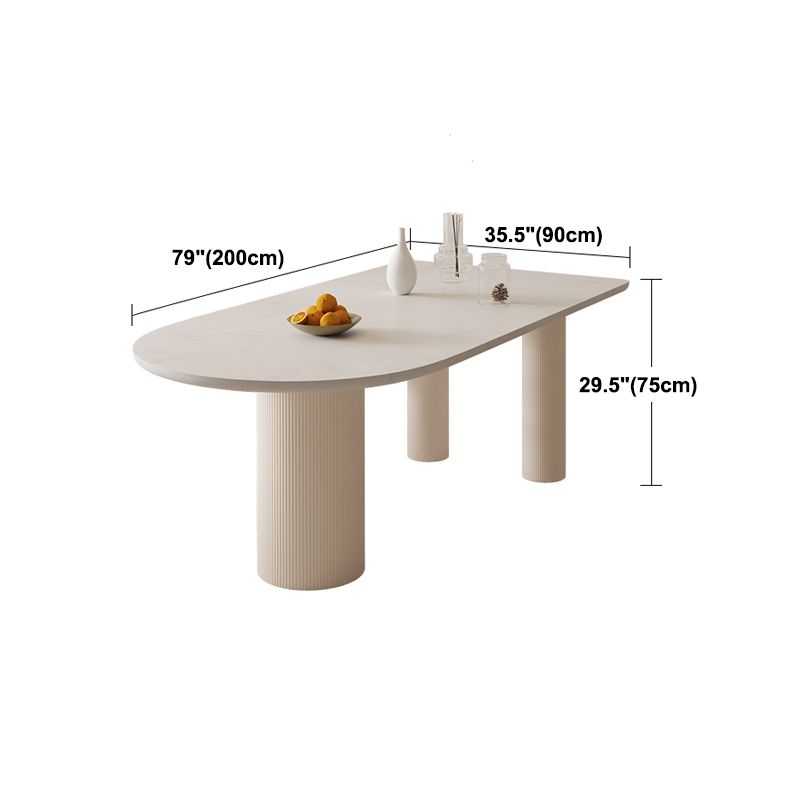 Free Form Table Modern Stone Top Dining Table with 3 Legs for Home