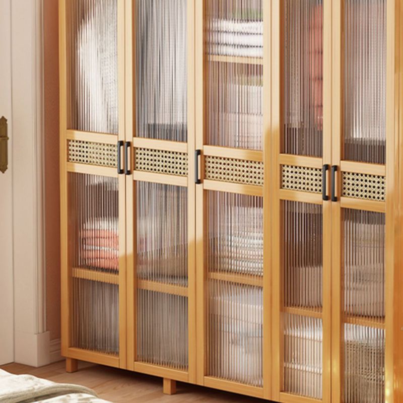 Modern Style Wardrobe Cabinet Wood Clothes Rail Wardrobe Armoire with Legs