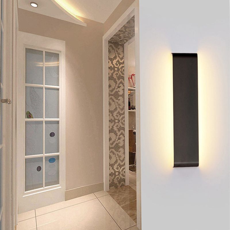 1 Light Metal Wall Sconce Modern Style Linear Shade Wall Mounted Lighting