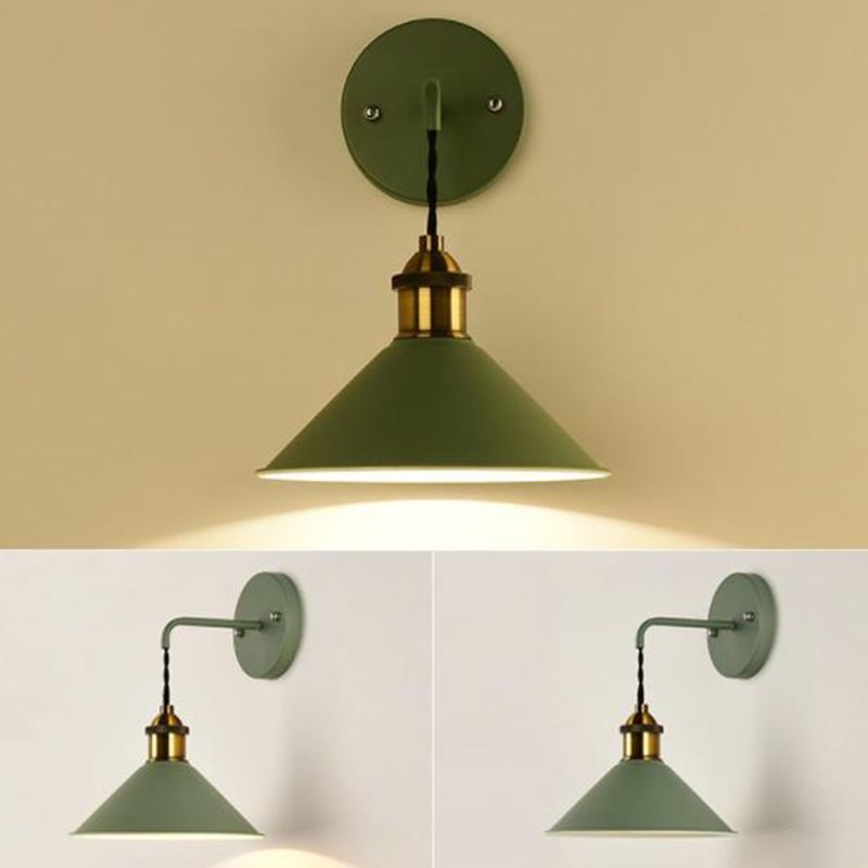 Macaron Cone Wall Sconce Lights Metallic Wall Sconce Lighting for Living Room