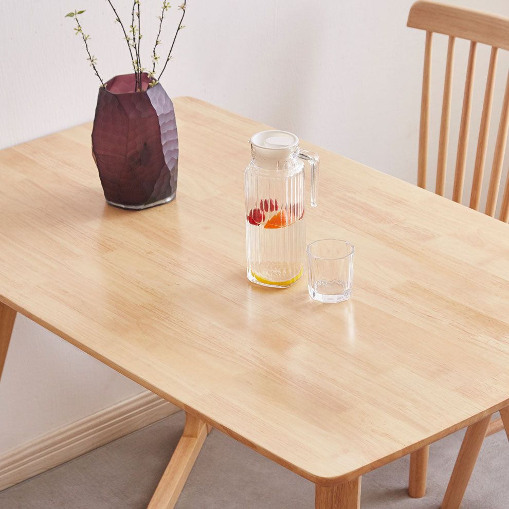 Modern 1/2/5 Pieces Dining Set Rectangle Rubber Wood Dining Table for Dining Room