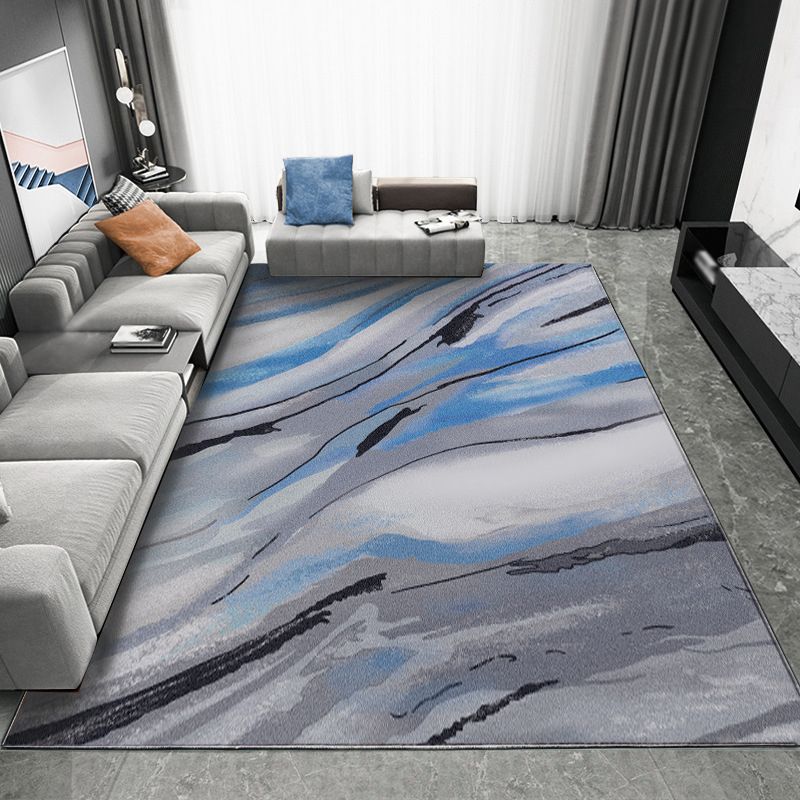 Watercolor Ink Abstract Carpet Simple Carpet Non-Slip Backing Rug for Living Room