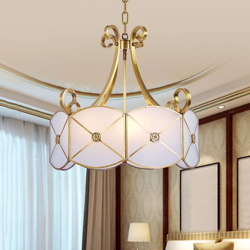 4 luci lampadario a sospensione a sospensione a sospensione a sospensione in vetro bianco per sala da pranzo