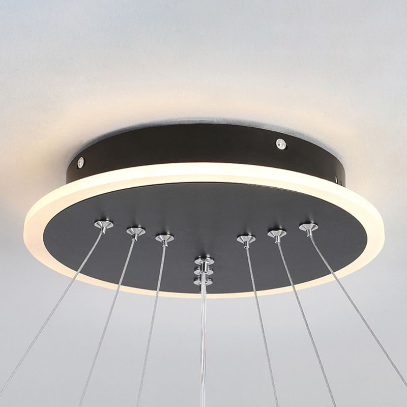 Acrylic 3-Lights Pendant Lighting Fixtures Modern Style Geometric Chandelier Lights