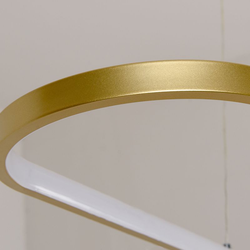Estilo moderno forma lineal colgante metal luz 1 accesorio de iluminación colgante de luz en oro